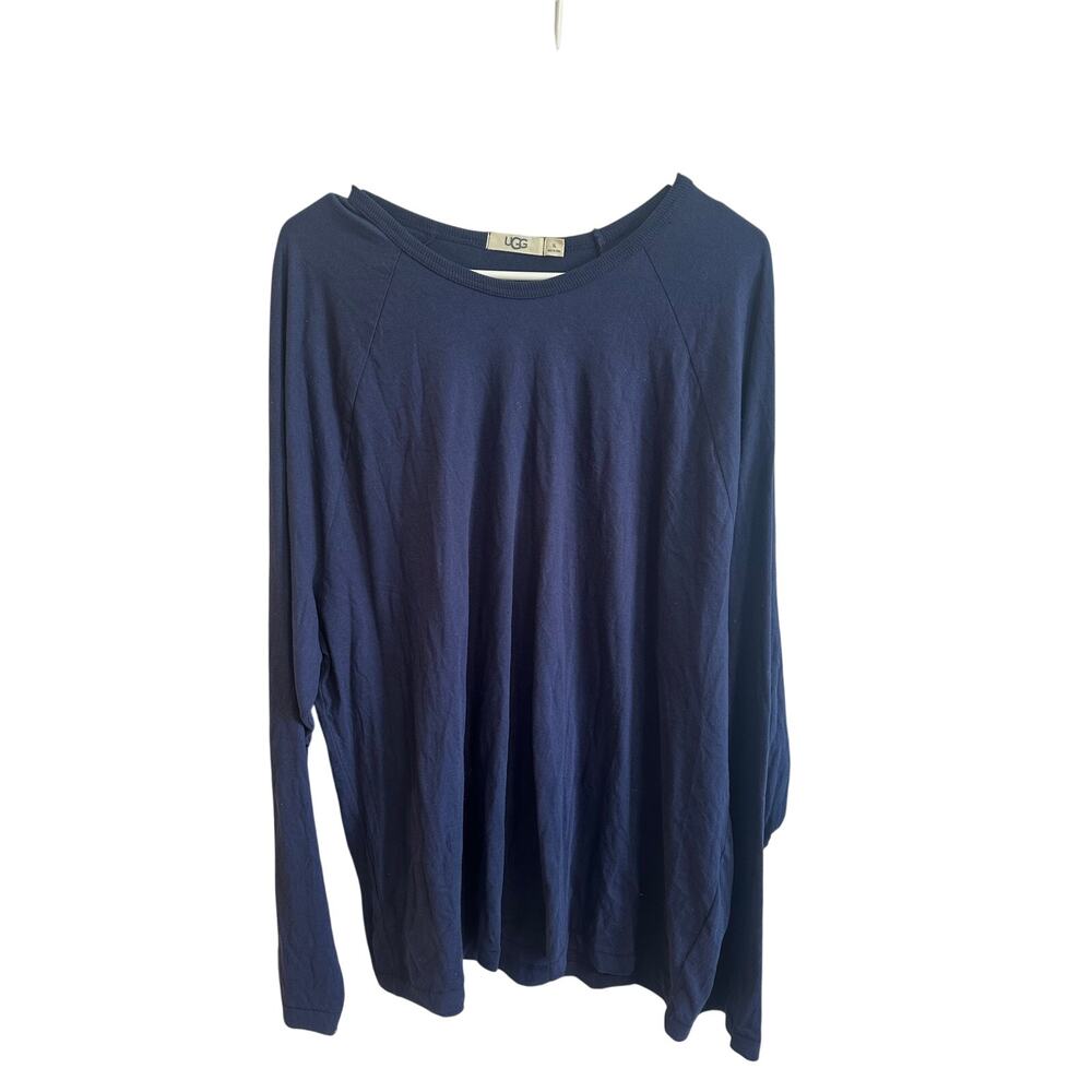 UGG 100% Cotton Longsleeve Lounge Shirt Sz XL Blue Comfy Top Nice!